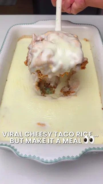 This viral cheesy taco rice was already looking good, but y’all know I couldn’t 