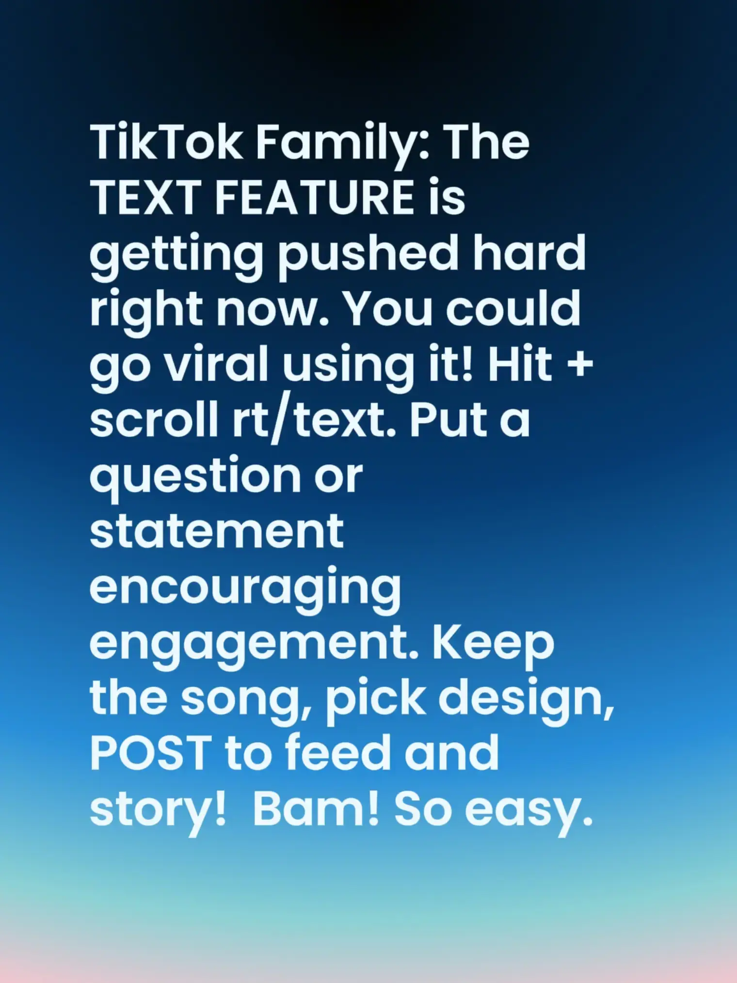 Heads up, TikTok! The text feature is getting a major push right now, and it's y