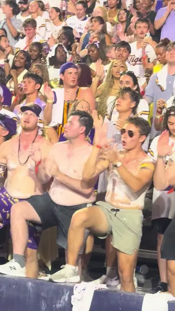@PaintUpLSU took their shirts off  #lsu #lsufootball #louisianasaturdaynight #fy