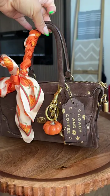 My bag is officially ready for pumpkin season 🎃 This little pumpkin charm is th