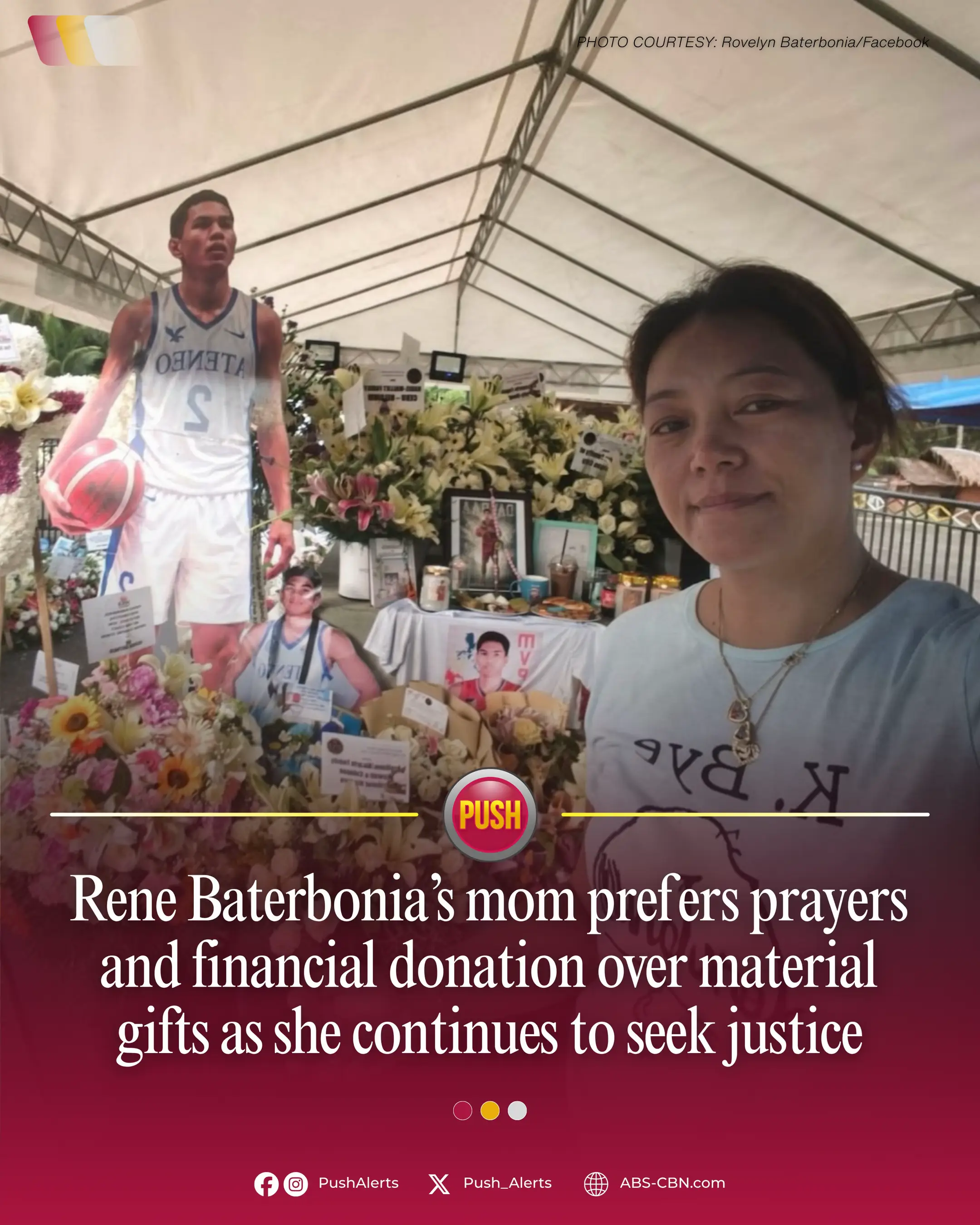 Rovelyn Baterbonia, mother of late Ateneo de Manila University basketball player