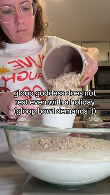are we feeling glooped or glopped this week? 🫪 #gloop #fyp #applepie #mealprep 