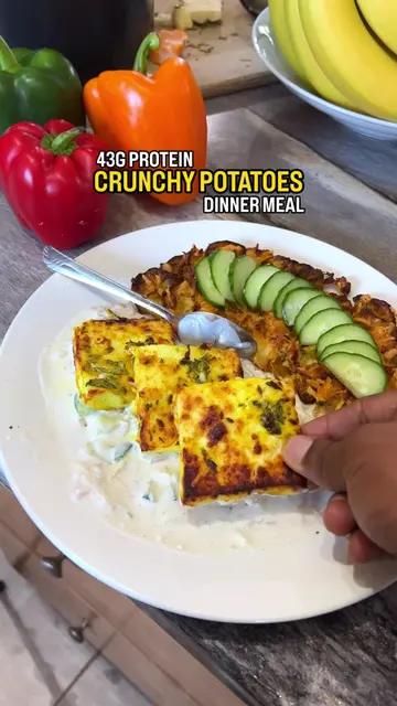 HIGH PROTEIN CRUNCHY POTATOES MEAL 3/9: DINNER MEAL 1/3 🍽️  Third meal of the s