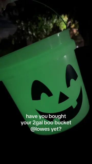 he’s a happy little TRICK or TREAT 2gal BOO BUCKET @Lowe’s ✨🪣🎃  it reminds me 