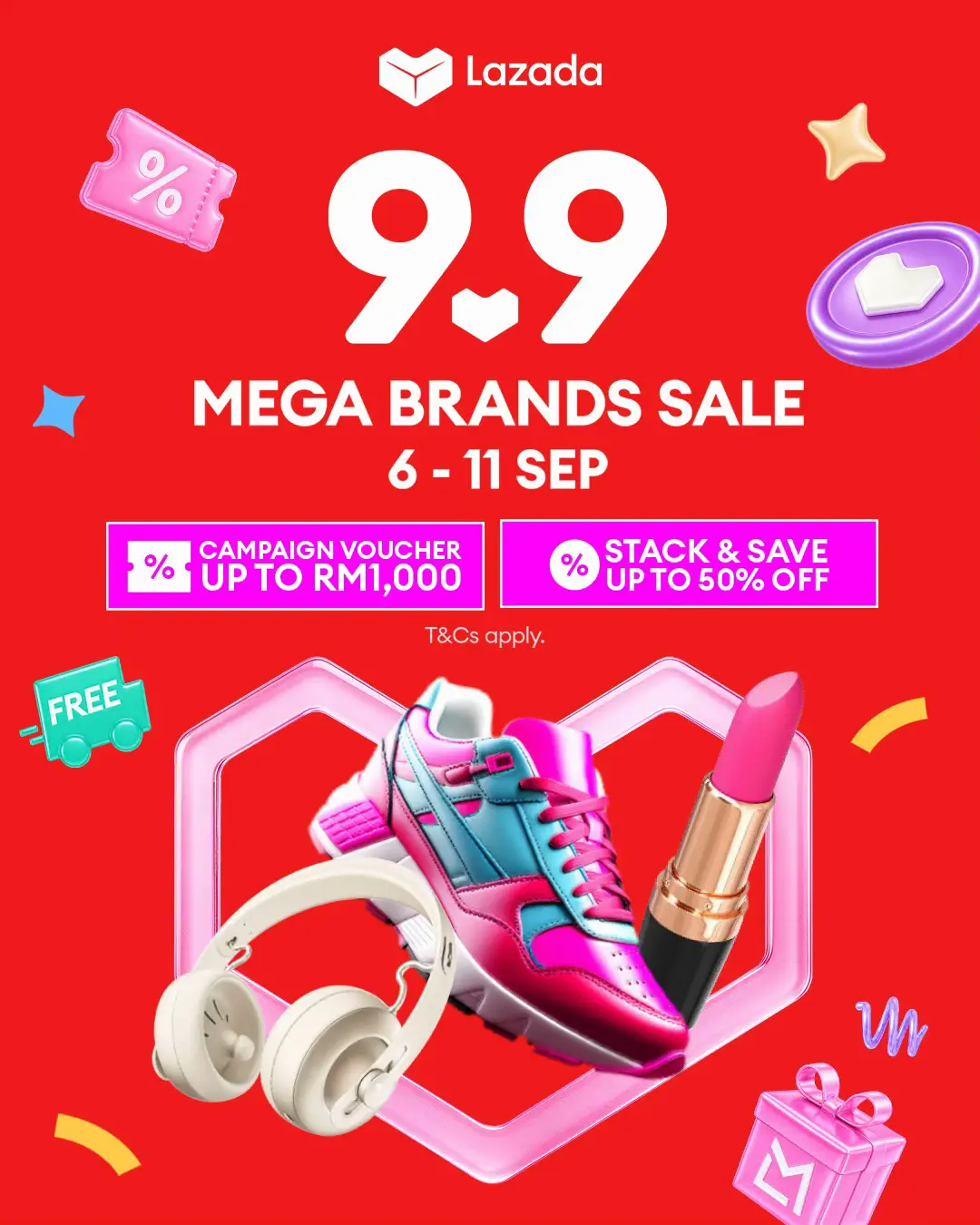9.9 is ON and your cart is NOT ready! 😭   Vouchers up to RM1,000, Stack & Save 