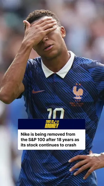 Nike is being removed from the S&P 100 after 18 years as the sportswear giant’s 