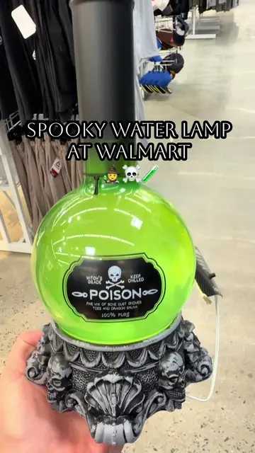 This spooky water lamp at Walmart is SO cool! 💀🫧✨ Such a fun little glow for H