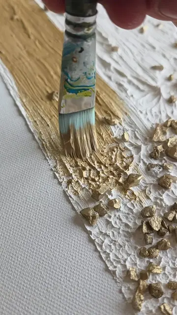 Could you do it? 👆 Here's how to make a simple golden textured artwork. PS. If 