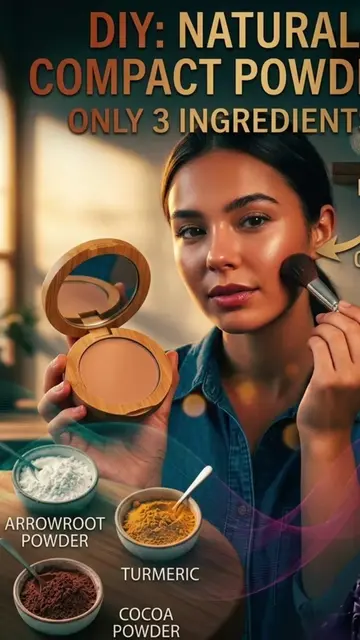 glow nest tips 🪞💅💄  Diy Natural Compact Powder | 3-Ingredient Homemade Face P
