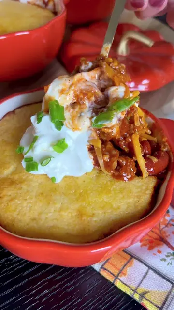 Chili Pot Pies! w/ Cornbread Topping!🍂 Soup season let's goooo! The most fun an