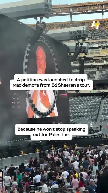 Macklemore used his opening for Ed Sheeran to call for a free Palestine to a cro