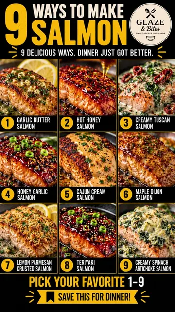 🐟 9 Ways to Make Salmon — because plain salmon gets boring. 🔥 Which one are yo