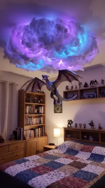 POV: You turned your ceiling into a fantasy realm. 🐉☁️⚡️ Spent the weekend maki