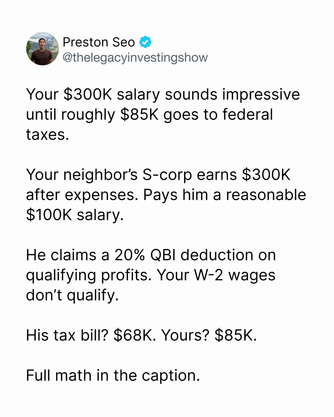The difference is about $17K. Here’s the math. YOUR W-2: $300,000 salary − $16,1