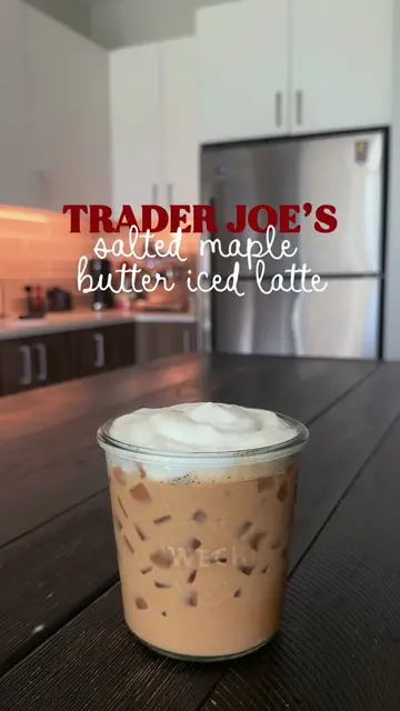 Trader Joe’s salted maple butter iced latte using my two fave products 🍂✨🍁☕️ •