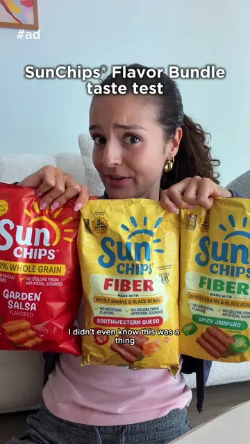 #ad trying the SunChips® Flavor Bundle available on TTS 😋 #tastetest #sunchips 