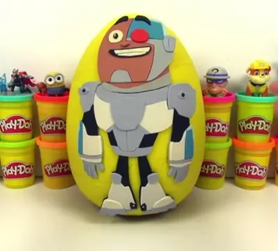 Giant Cyborg Play-Doh Surprise Egg! 🤍✨ #unboxing #nostalgia #blindbag #blindbox