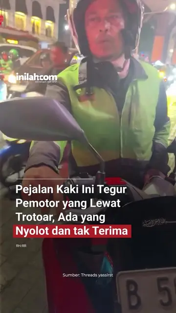 Sebuah video memperlihatkan seorang pejalan kaki menegur pengendara sepeda motor