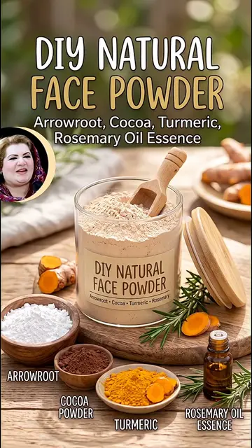 glow nest tips 🧴🪞  DIY NATURAL FACE POWDER Arrowroot, Cocoa, Turmeric, Rosemar