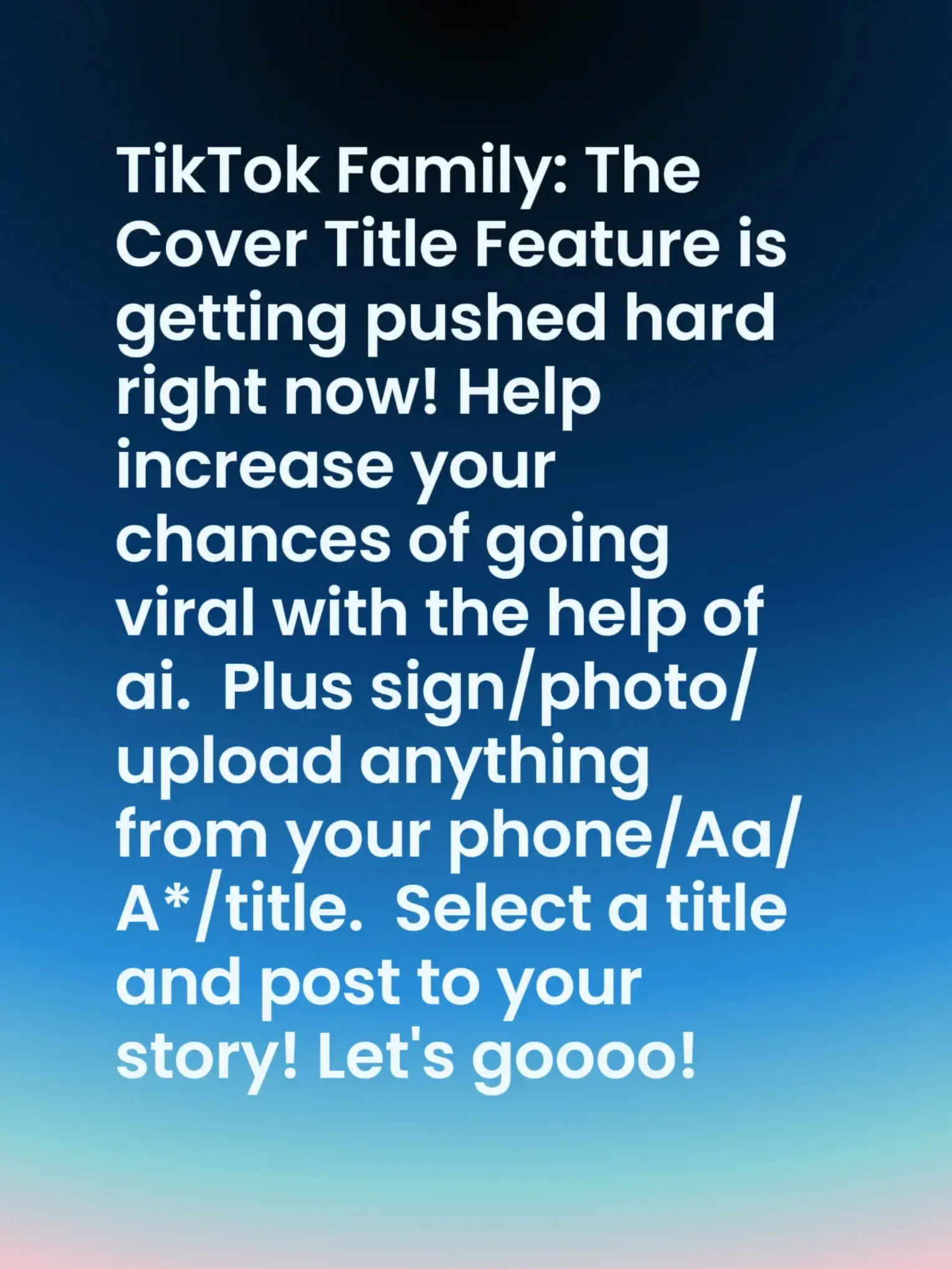 The new TikTok Cover Title Feature is here! 🚀 Use AI to help increase your chan