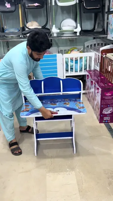 Kids Wooden Study Table + Chair 🪑 Premium Quality Wooden Study Table with 1 Com