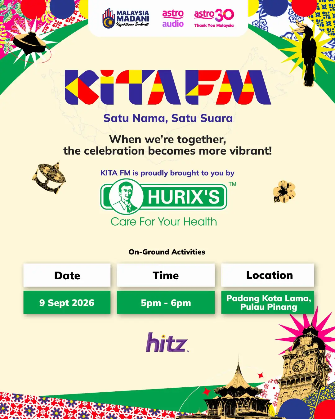 If you're in Penang, head on over to Padang Kota Lama on 9 Sept to meet your fav