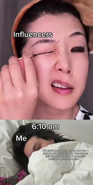 Influencers vs me Day 553 😴😴 Follow the original @princess makeup 🫰🏻 #Beauty