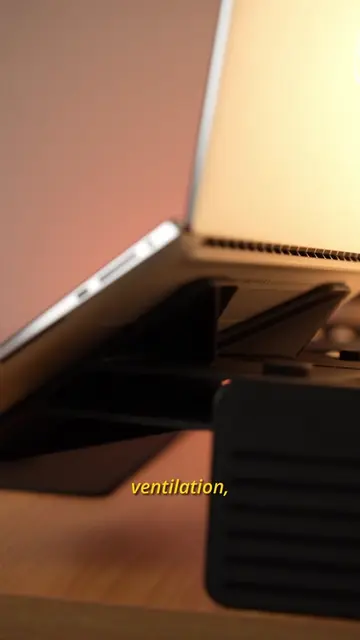 This might be the most functional laptop stand in the entire desk shelf system! 