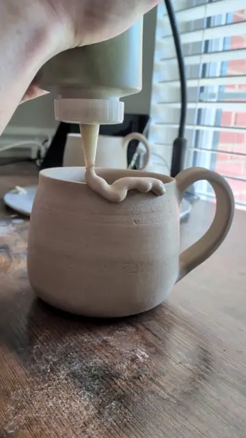 Let's slime some more cauldrons.  #handmade #pottery #slime #halloween #fall 