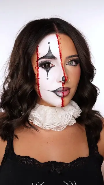 Easy clown tape makeup🤡 Save for your Halloween inspo👀 ib @lenkalul🤍 @Mehron 