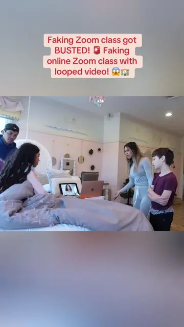 Faking Zoom class got BUSTED! 🚨 Faking online Zoom class with looped video! 😱�