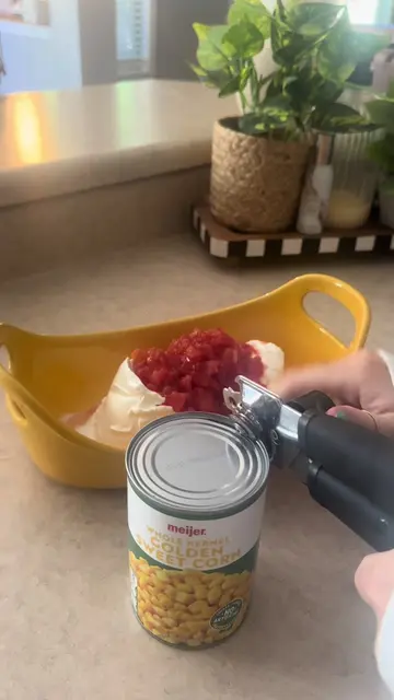 The easiest dip appetizer to bring to your next party!!!  - 1 can or corn -1 can