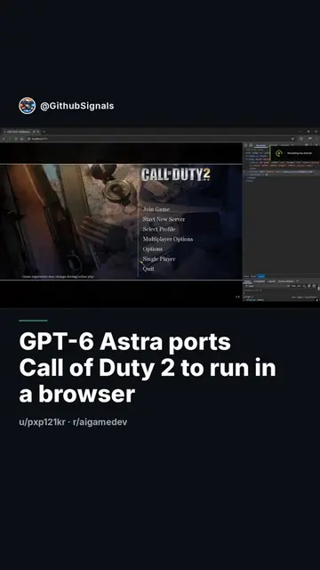 GPT-6 Astra looked at Call of Duty 2's binary and assembly, then got the 2005 ga