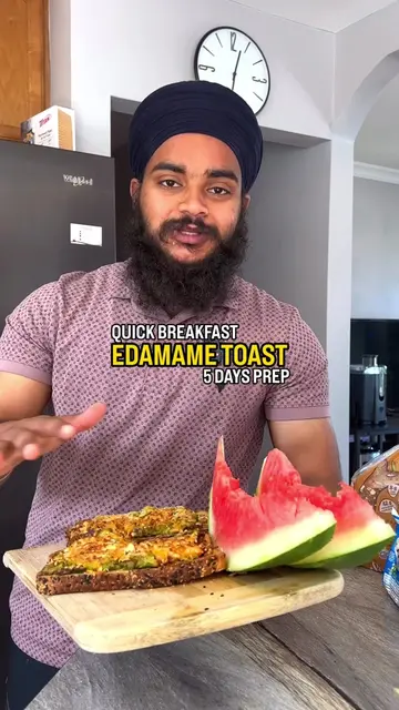 HIGH PROTEIN EDAMAME TOAST MEAL 4/9: BREAKFAST MEAL 2/3 🍽️  Fourth meal of the 