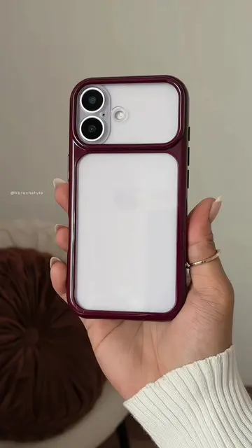 obsessed with this burgundy transparent case 🍷✨  #iphonecase #transparentcase #