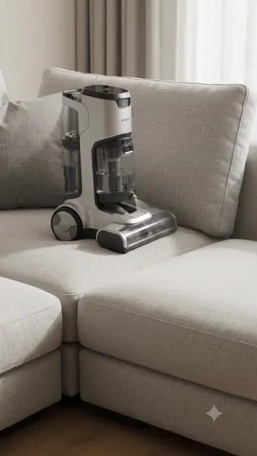Deep cleaning an L-shaped sofa has never looked this satisfying. Look at that sp