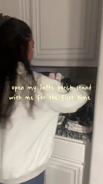 SURPRISE!!! Open my latte porch stand with me for the first time!!!!! So excited