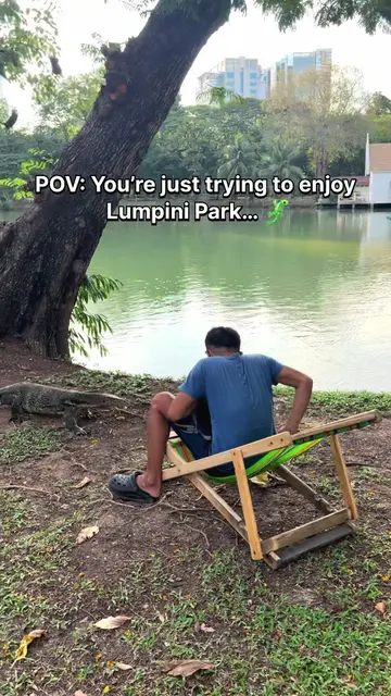 What would you do? Scream or stay calm? 😂🦎 Today at Lumpini Park. Follow @gian