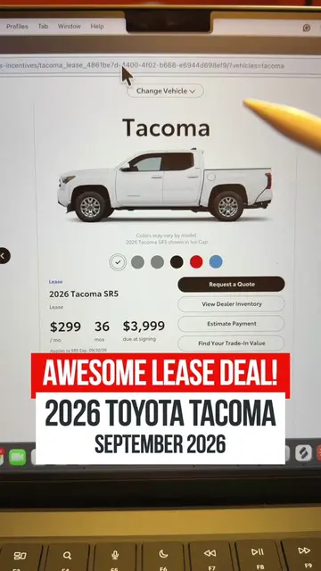 2026 Toyota Tacoma is a fantastic lease deal in September 2026!  Do you think th