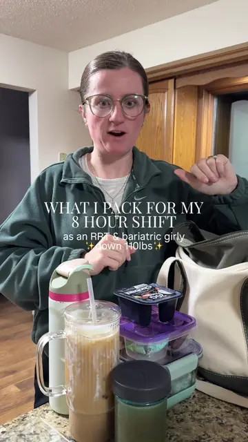 What I pack for an 8 hour shift as a bariatric girly + full time RT 🥗🩺✨ Protei
