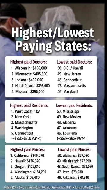 The map does not match the paycheck. A bigger number in a cheap state and a smal