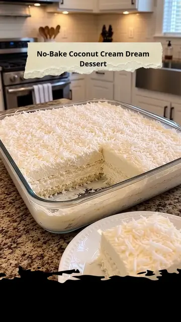 No-Bake Coconut Cream Dream Dessert A creamy, dreamy coconut dessert with a butt