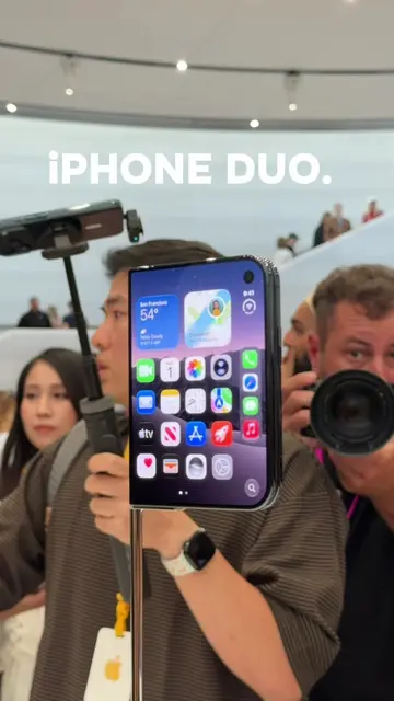 Meet Apple's first foldable iPhone ✨ #iphoneduo #foldableiphone 