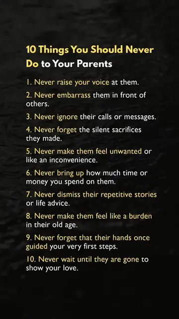Things You Should Never Do to Your Parents