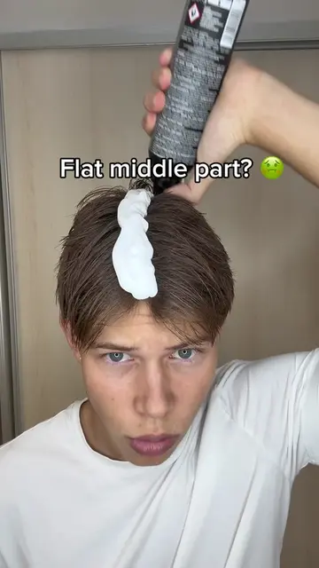 @BASED #basedpartner flat middle part How I make my flat straight hair fluffy, t