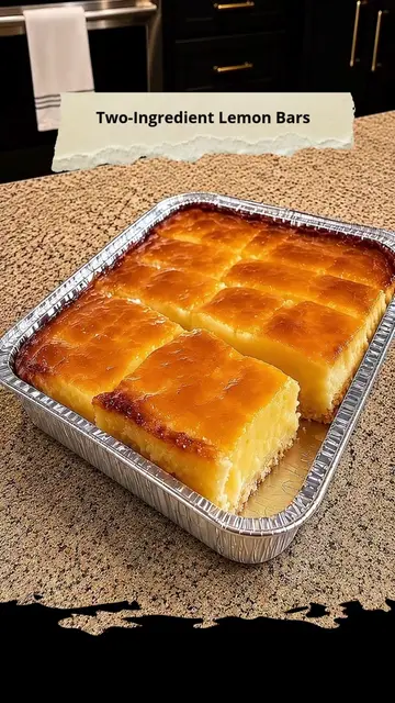 Two-Ingredient Lemon Bars 😍 Made with just lemon cake mix & luscious lemon pie 