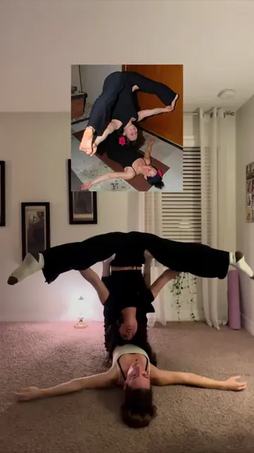 I highly recommend making your sister do yoga with you @kiara #acroyoga #sisters