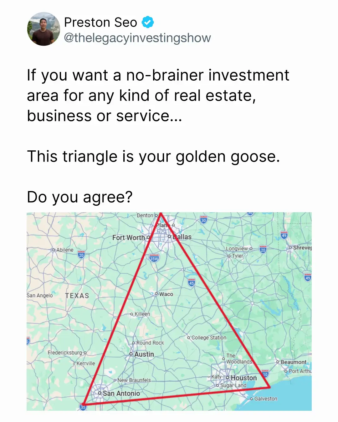 Four cities. One triangle. Projected to hit 31 million people by 2040. That's 8.