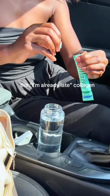TikTok caption: Running late but the Marine Collagen Sticks made it out the door