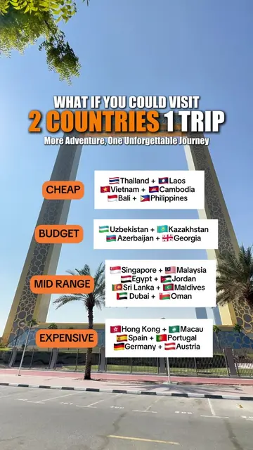 Who says you need a huge budget to experience 2 countries in one trip? 👀 From c